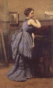 WOman in Blue, Jean Baptiste Camille  Corot